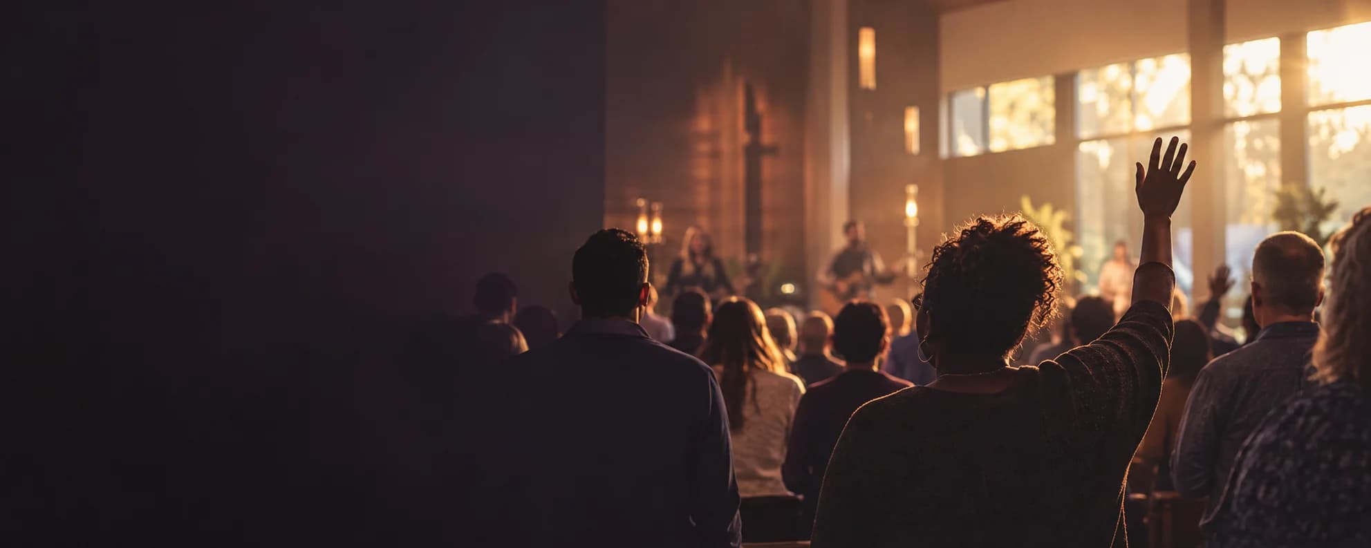 Illustrative image of people gathered in worship